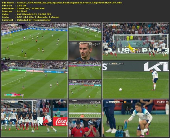 FIFA World Cup 2022 Quarter Final England Vs France 720p HDTV H264-JFF