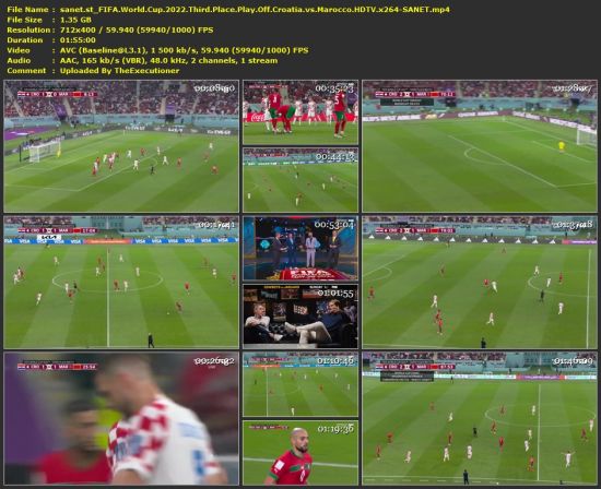 FIFA World Cup 2022 Third Place Play Off Croatia vs Marocco HDTV x264-SANET