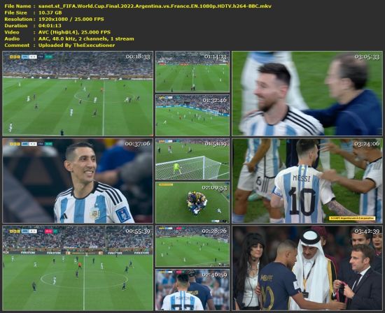 FIFA World Cup Final 2022 Argentina vs France EN 1080p HDTV h264-BBC