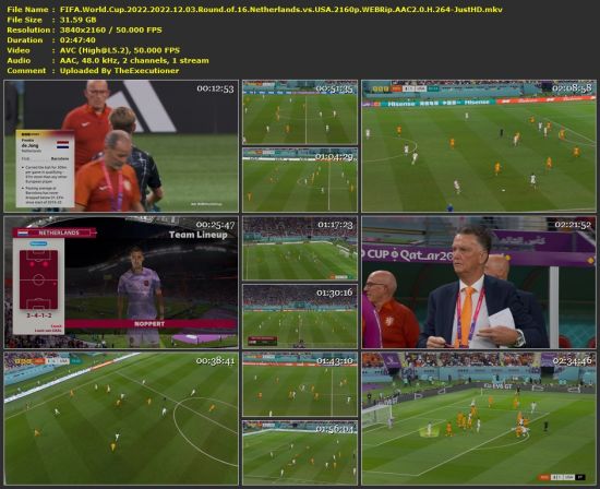 FIFA World Cup 2022 Round of 16 Netherlands vs USA 2160p WEBRip H 264-JustHD