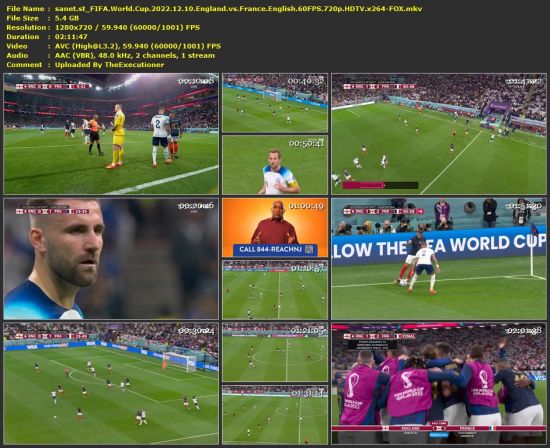 FIFA World Cup 2022 12 10 England vs France English 60FPS 720p HDTV x264-FOX