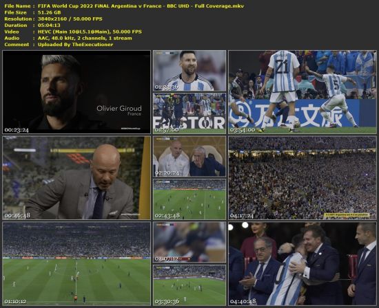FIFA World Cup 2022 FiNAL Argentina vs France UHD Full Coverage HEVC h265-BBC