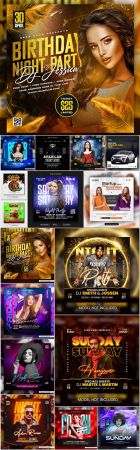 Flyer social media post, template banner psd set vol 1