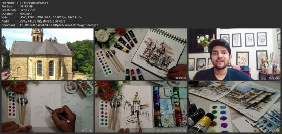 Urban Sketching - Learn To Paint Three Beautiful Paintings