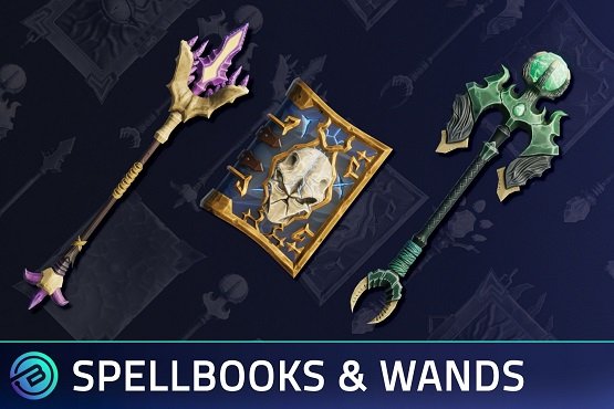 Unity Asset - Stylized Spellbooks &amp; Wands - RPG Weapons v1.0