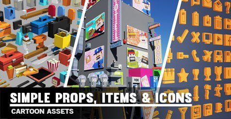 Unreal Engine Marketplace - Simple Props Items and Icons (4.14 - 4.27, 5.0 - 5.1)