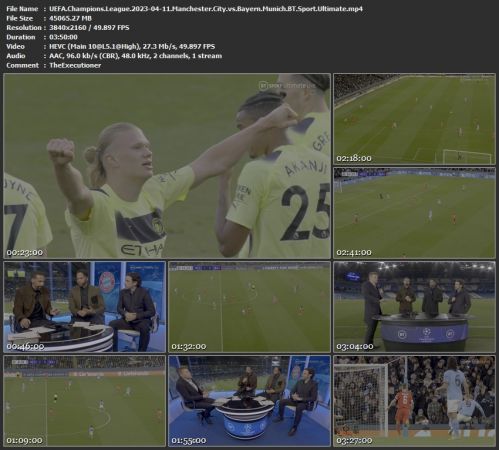UEFA 2023 04 11 Manchester City vs Bayern Munich 2160p 4K UHD HDR -BT Sport Ultimate