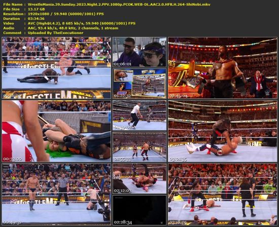 WrestleMania 39 Sunday 2023 Night 2 PPV 1080p PCOK WEB-DL AAC2 0 HFR H264-ShiNobi