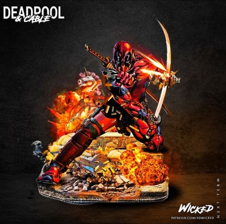 Wicked – Marvel Deadpool Sculpture – 3D Print Model