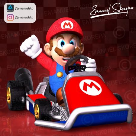 Mario Kart and Luigi Lamp – 3D Print Model