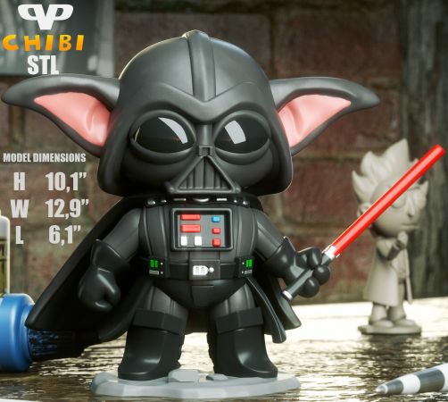3DXM – Baby Yoda as Darth Vader Chibi – 3D Print Model