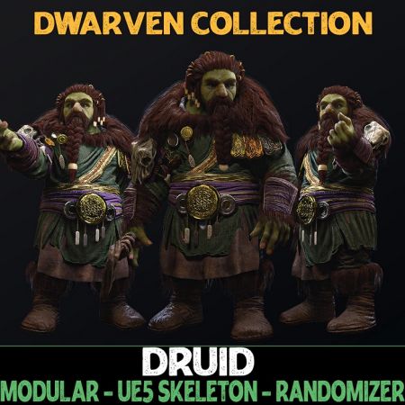Unreal Engine Marketplace - Druid - Male Dwarfs - Fantasy Dwarf Collection (5.1)