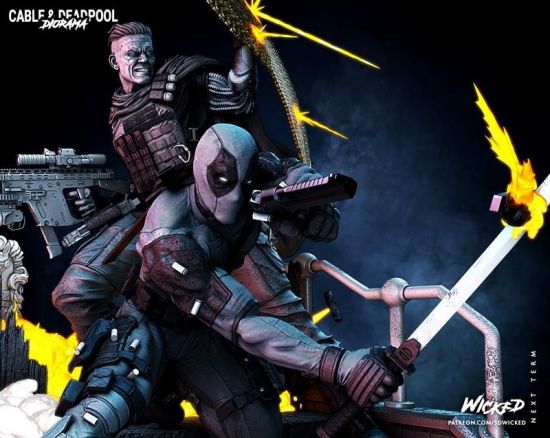 Wicked – Marvel Deadpool and Cable Diorama Complete – 3D Print Model