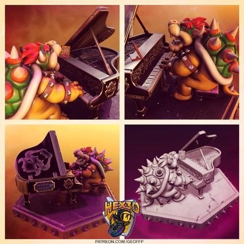 Hex3D – Bowser Peaches Piano Pedals – 3D Print Model