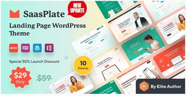 Themeforest - SaasPlate v1.2.6 - Landing Page WordPress Theme