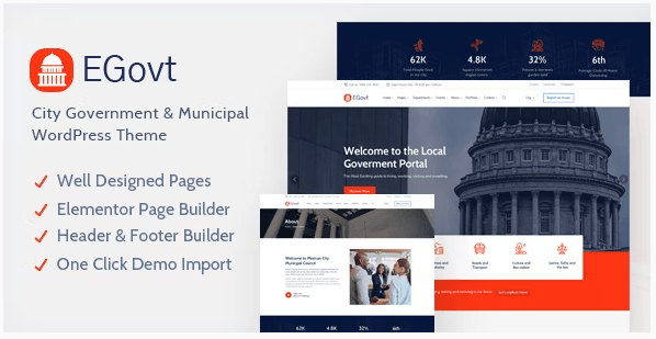 Themeforest - EGovt v1.3.2 - City Government WordPress Theme