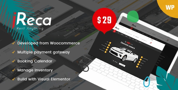 Themeforest - Ireca v1.6.3 - Car Rental Boat, Bike, Vehicle, Calendar WordPress Theme