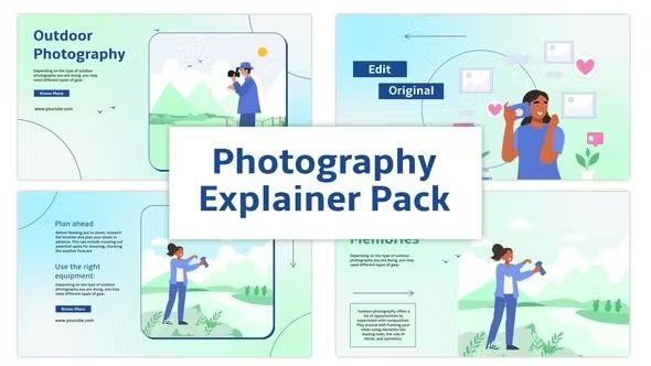 Videohive - Outdoor Photography Explainer Animation Scene Pack 45703074