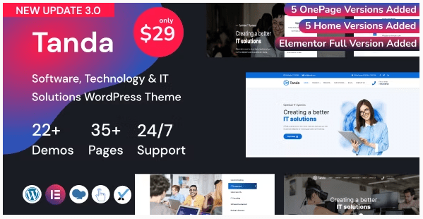 Themeforest - Tanda v2.0 - Technology and IT Solutions WordPress Theme