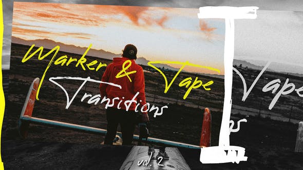 Videohive - Marker &amp; Tape Transitions Vol. 2 - 45863408
