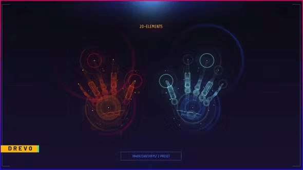 Videohive - HUD UI SCREEN 2 Hands SCAN 45483450