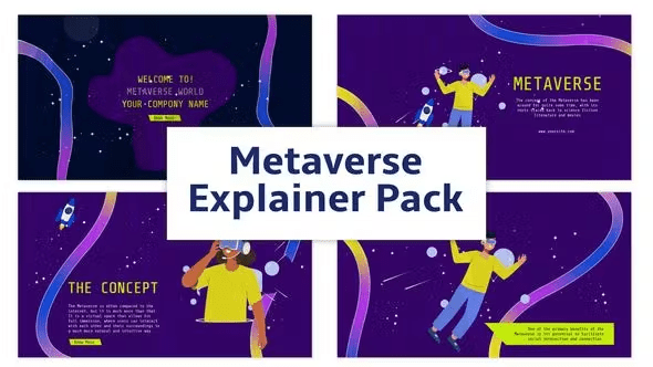 Videohive - Space Metaverse Explainer Animation Scene Pack - 45686957