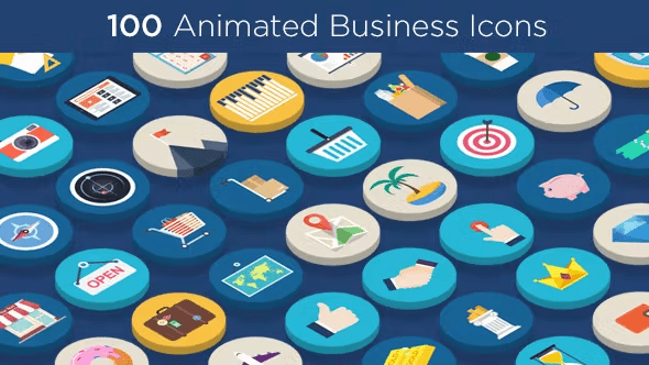 Videohive - 100 Animated Business Icons 10707226