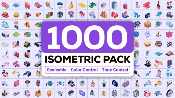 Videohive - 1000+ Isometric Icons Pack 45069763