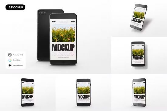 Black Old Phone Mockup