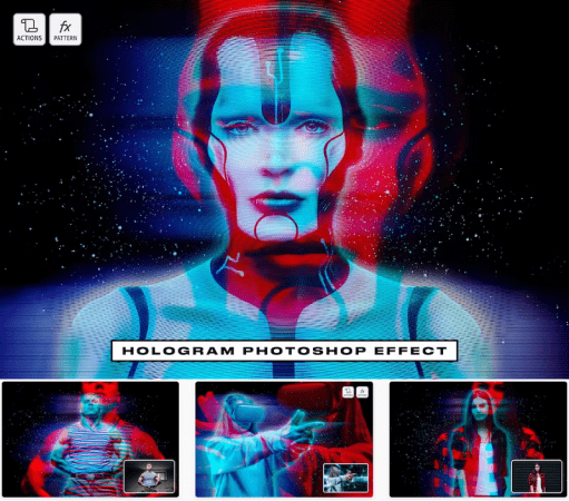 Hologram Photoshop Effect ZDBEULB