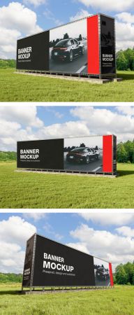 Large Advertisement Banner PSD Mockups Templates