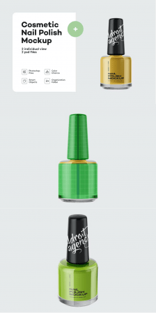 Matte Nail Polish Square Bottle Mockup