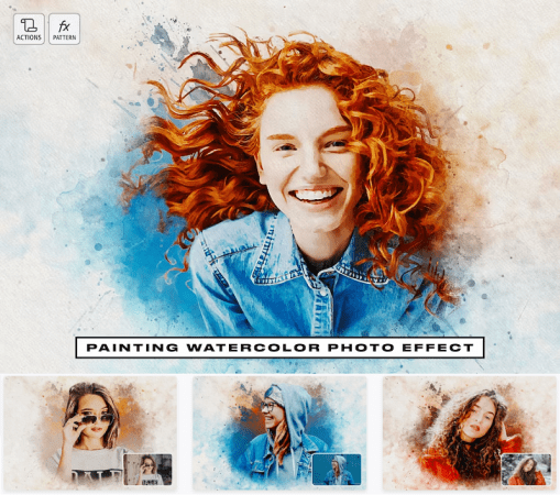 Painting Watercolor Photo Effect XYUG8GP