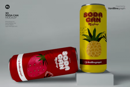 3D Soda Can Mockup 6E5FCUR
