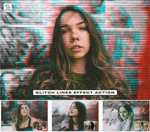 Glitch Lines Effect Action