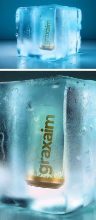 Frozen Soda Can in Ice Block - PSD Mockup Template