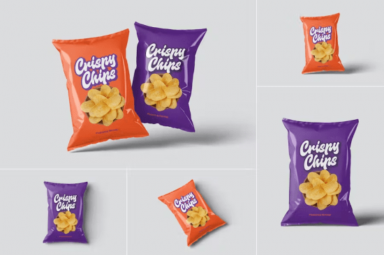 Chips Bag Packaging Mockups