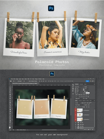 Polaroid Photos on Clothespins