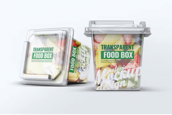Transparent Food Box Mock-Up