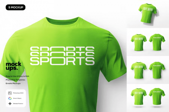 Male T-Shirt Mockup VV4D4UV