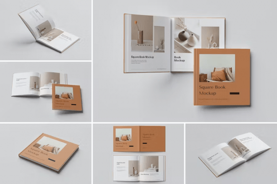 Square Book Mockup 2A548GG