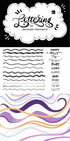10 Lettering Brushes Procreate