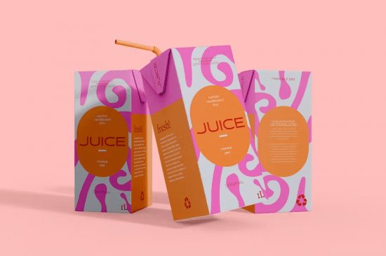 Milk or Juice Carton Mockup FN8F52U