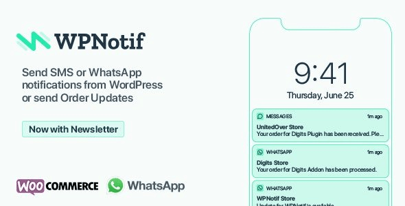 CodeCanyon - WPNotif v2.8.5 - WordPress SMS &amp; WhatsApp Message Notifications - 24045791 - NULLED + WPNotif Add-Ons