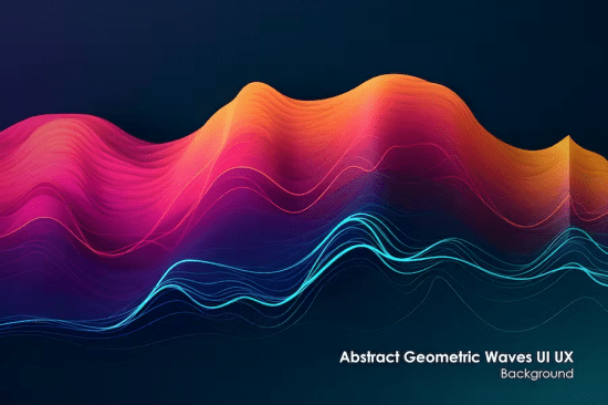 Abstract Geometric Waves UI UX Background