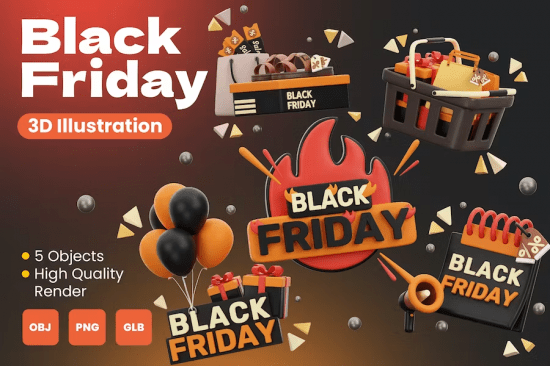 Black Friday 3D Illustrations