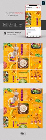 Nourishment Insta Grid PSD Templates