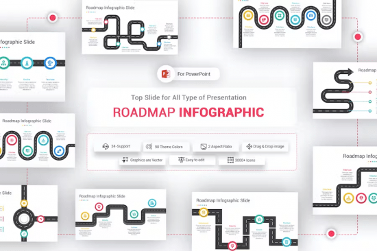 Roadmap Infographic PowerPoint Template VMN6NNZ