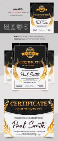 Award Certificate Template PSD