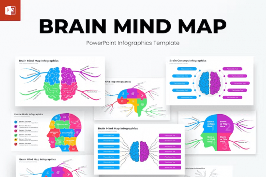 Brain Mind Map Infographics PowerPoint Template